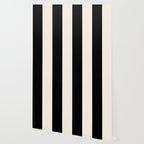 Black And Cream White Vertical Stripes Wallpaper Gallery Image 2