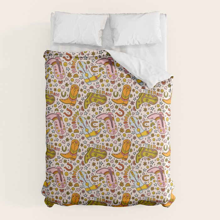 Rainbow Cowboy Boots Print Duvet Cover Gallery Image 6