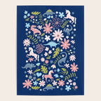 Dinosaur + Unicorn on Royal Blue Poster Gallery Image 4