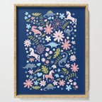 Dinosaur + Unicorn on Royal Blue Serving Tray Gallery Image 1