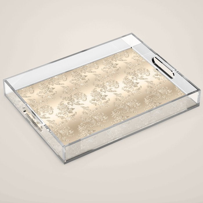 Beautiful Sprakling Champagne Pattern Acrylic Tray Gallery Image 1