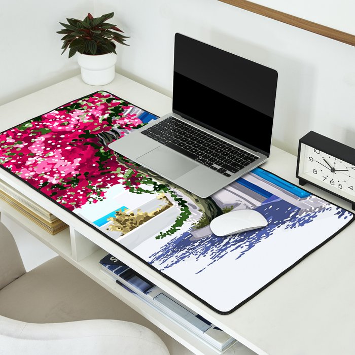 Better days are on their way | Greece Santorini Island Travel | Summer Architecture Positivity Desk Mat Gallery Image 2