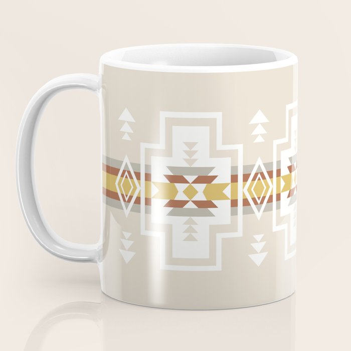 Aztec Stripes Beige Coffee Mug Gallery Image 3