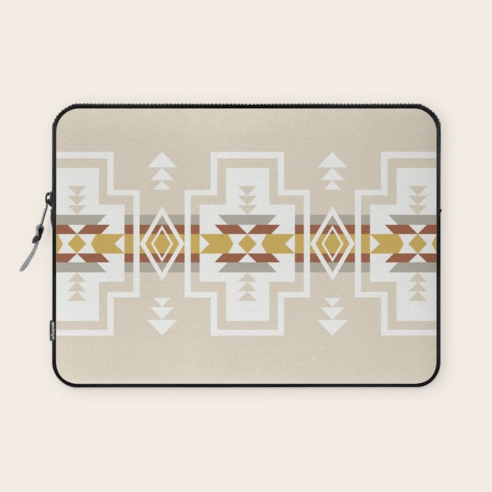 Aztec Stripes Beige Laptop Sleeve Gallery Image 1