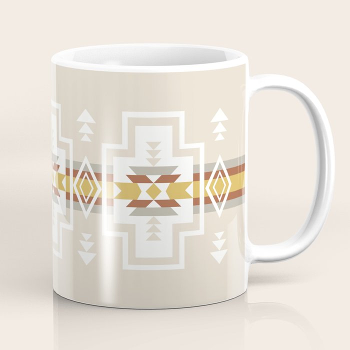 Aztec Stripes Beige Coffee Mug Gallery Image 1