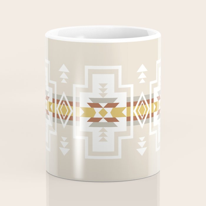 Aztec Stripes Beige Coffee Mug Gallery Image 4