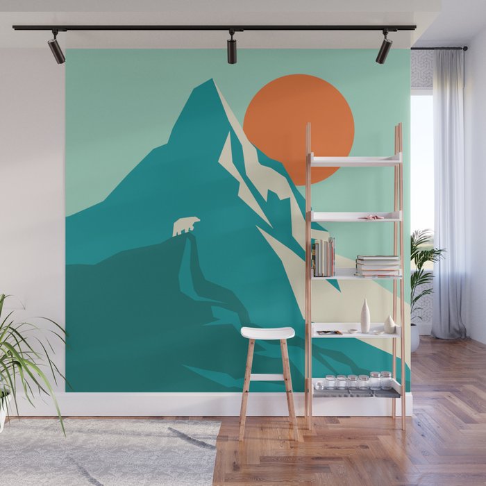 As the sun rises over the peak Wall Mural Gallery Image 1