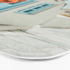 Greece Airbnb, Greece Photography Travel Digital Art, Scenic Landscape Architecture, White Building Bath Mat Gallery Image 3