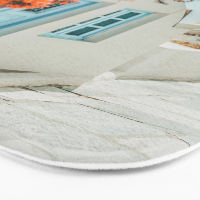 Greece Airbnb, Greece Photography Travel Digital Art, Scenic Landscape Architecture, White Building Bath Mat Gallery Image 3