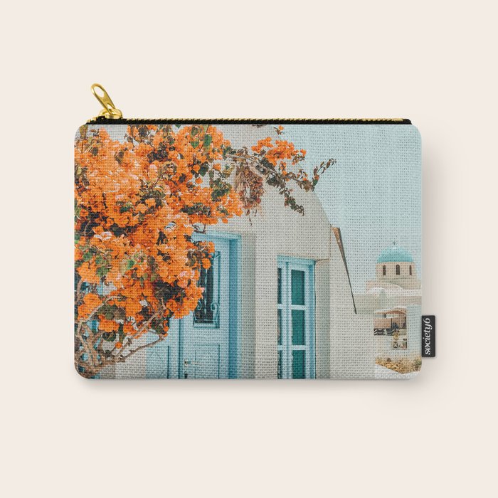 Greece Airbnb, Greece Photography Travel Digital Art, Scenic Landscape Architecture, White Building Carry All Pouch Gallery Image 1