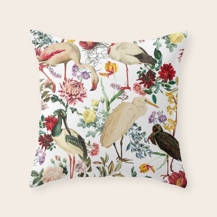 Long Legged Birds I Throw Pillow Gallery Image 6