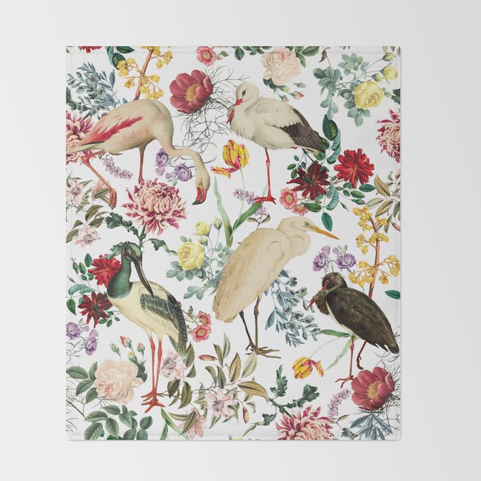 Long Legged Birds I Throw Blanket Gallery Image 2