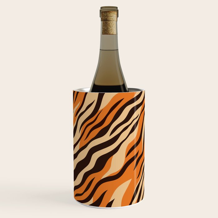 Tiger stripe animal print art pattern Wine Chiller Gallery Image 1