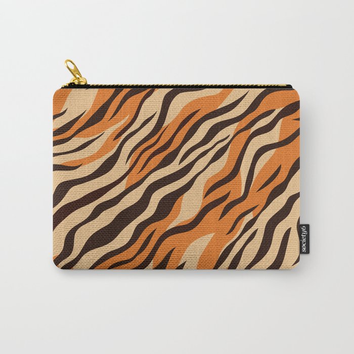 Tiger stripe animal print art pattern Carry All Pouch Gallery Image 1