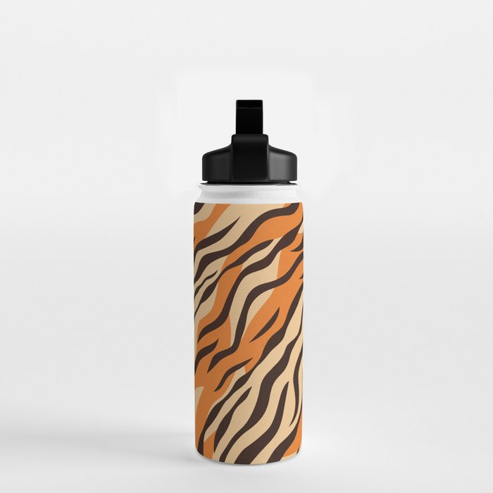 Tiger stripe animal print art pattern Water Bottle Gallery Image 2