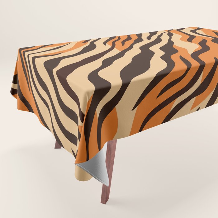 Tiger stripe animal print art pattern Tablecloth Gallery Image 1
