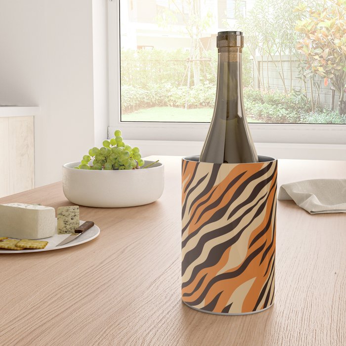 Tiger stripe animal print art pattern Wine Chiller Gallery Image 4