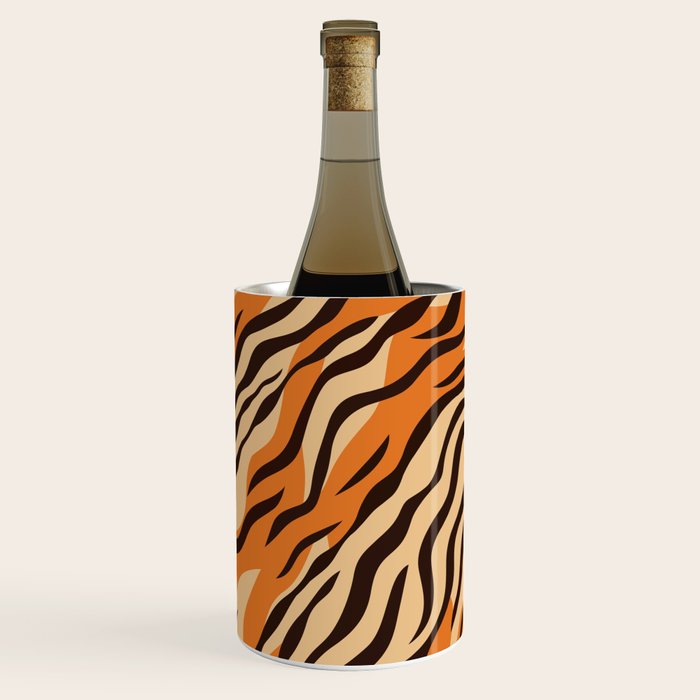 Tiger stripe animal print art pattern Wine Chiller Gallery Image 3