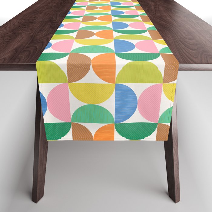 Mid Century Modern Shapes - Multi Color Table Runner Gallery Image 1