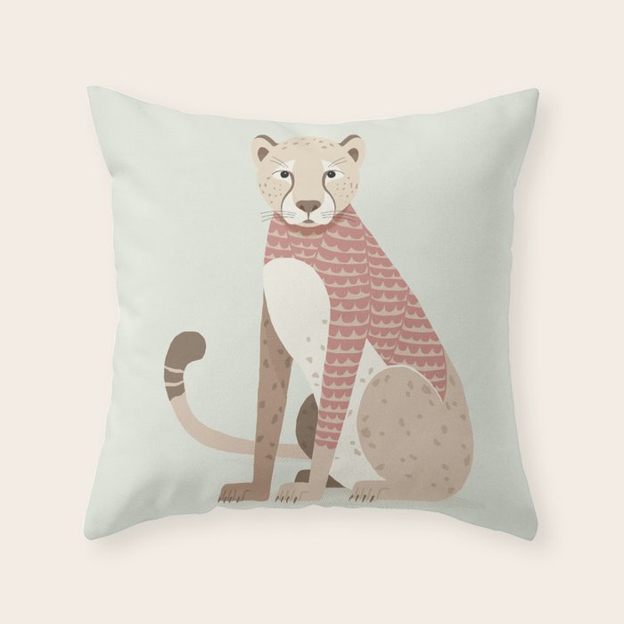 Whimsical Cheetah Throw Pillow Gallery Image 1