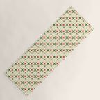 Atomic Christmas Mid Century Modern Stars Retro Xmas Red Green and Cream Pattern Yoga Mat Gallery Image 1