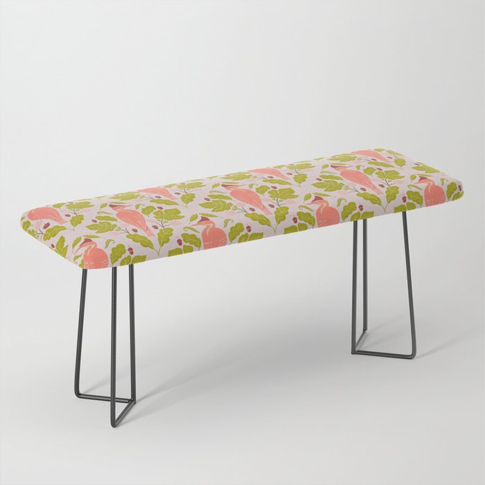 Peach And Pink Woodpecker Bench Gallery Image 1