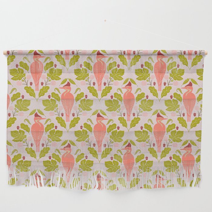 Peach And Pink Woodpecker Wall Hanging Gallery Image 1