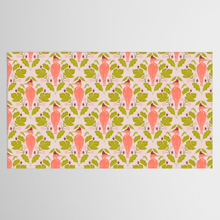 Peach And Pink Woodpecker Tablecloth Gallery Image 2