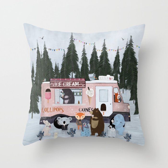 ice cream time Throw Pillow Gallery Image 6