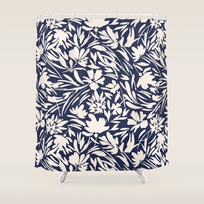Wild floral strokes I Shower Curtain Gallery Image 1