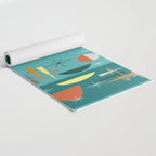 Turquoise Mid Century Modern Yoga Mat Gallery Image 2