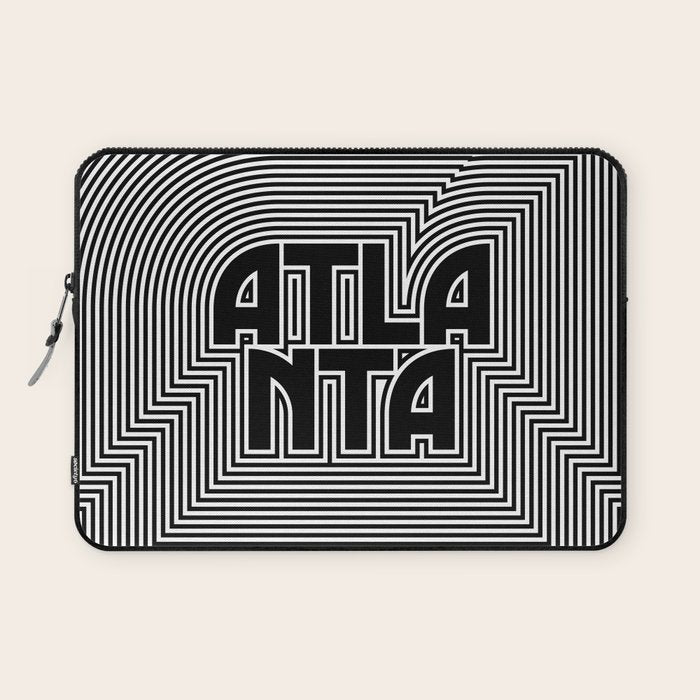Atlanta City Text Pattern USA Laptop Sleeve Gallery Image 1