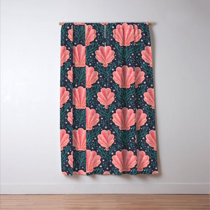 Seashell - pink and blue Window Curtain Gallery Image 3