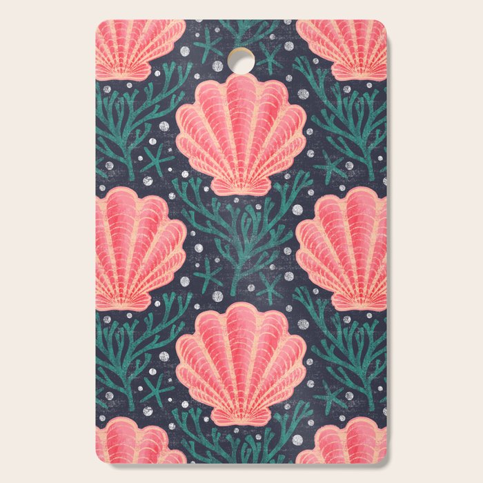 Seashell - pink and blue Cutting Board Gallery Image 1