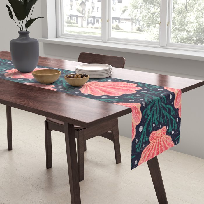 Seashell - pink and blue Table Runner Gallery Image 2