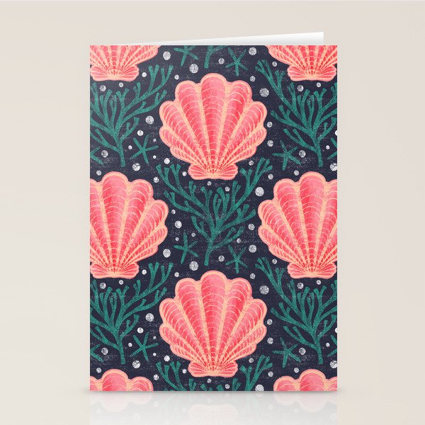 Seashell - pink and blue Stationery Card Gallery Image 1