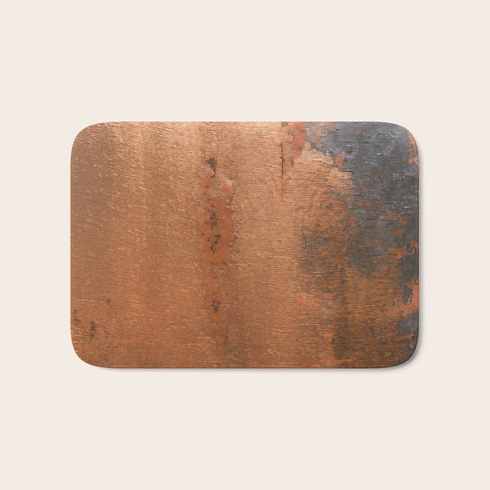 Japandi Art Copper and Black Rust Bath Mat Gallery Image 1