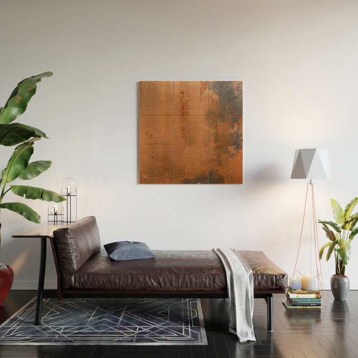Japandi Art Copper and Black Rust Wood Wall Art Gallery Image 2