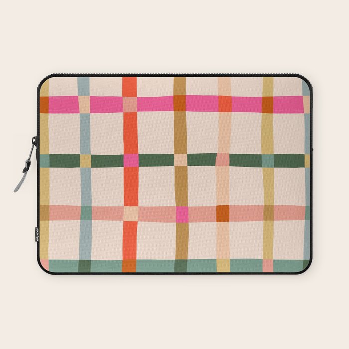 Colourful window pane checked pattern Laptop Sleeve Gallery Image 1