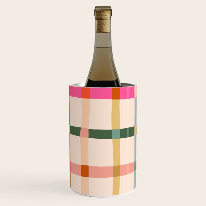 Colourful window pane checked pattern Wine Chiller Gallery Image 3