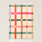 Colourful window pane checked pattern Stationery Card Gallery Image 2