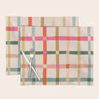 Colourful window pane checked pattern Placemat Gallery Image 1