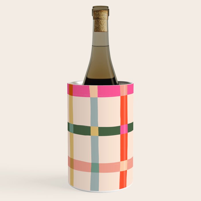 Colourful window pane checked pattern Wine Chiller Gallery Image 2