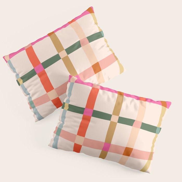 Colourful window pane checked pattern Pillow Sham Gallery Image 1