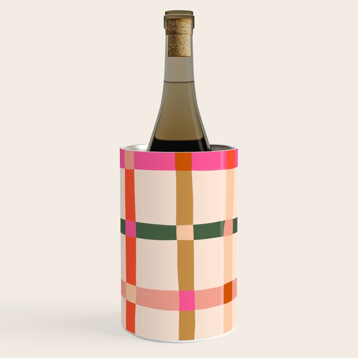 Colourful window pane checked pattern Wine Chiller Gallery Image 1