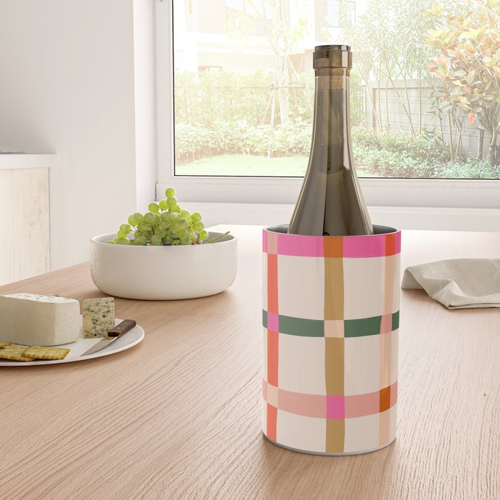 Colourful window pane checked pattern Wine Chiller Gallery Image 4