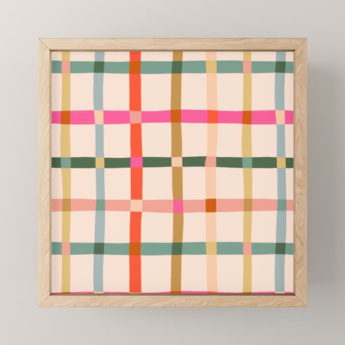 Colourful window pane checked pattern Mini Art Print Gallery Image 1
