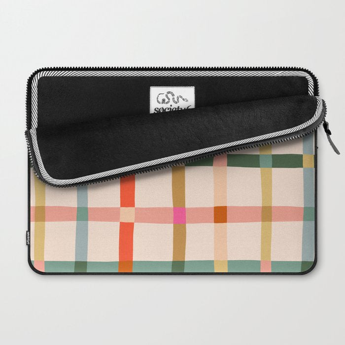 Colourful window pane checked pattern Laptop Sleeve Gallery Image 2