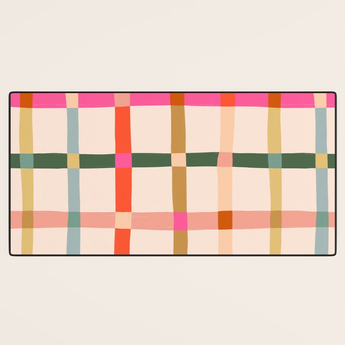 Colourful window pane checked pattern Desk Mat Gallery Image 3