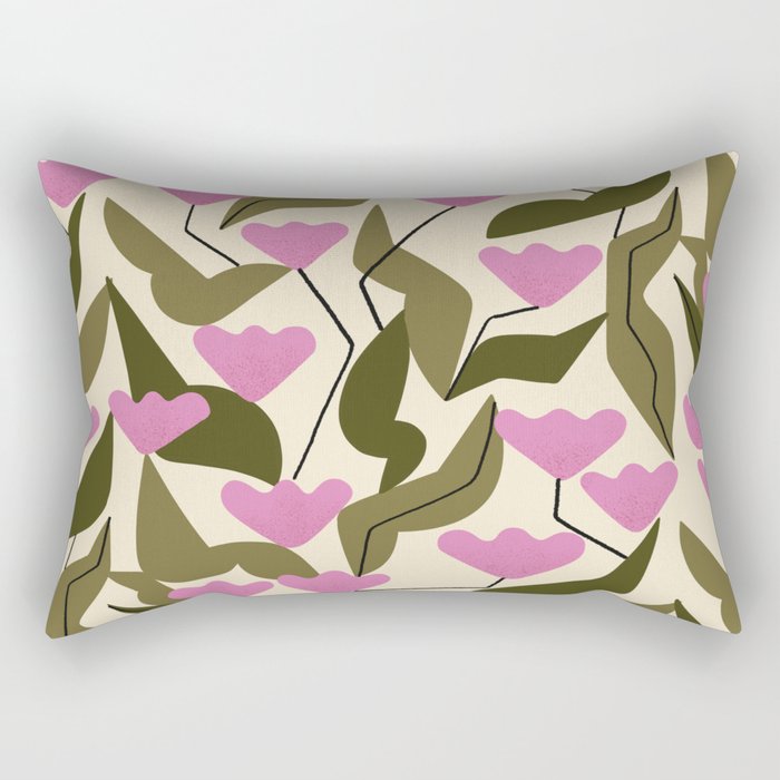 Tulips In Pink Rectangular Pillow Gallery Image 1